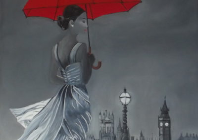 Jeune fille se promenant dans LONDRES